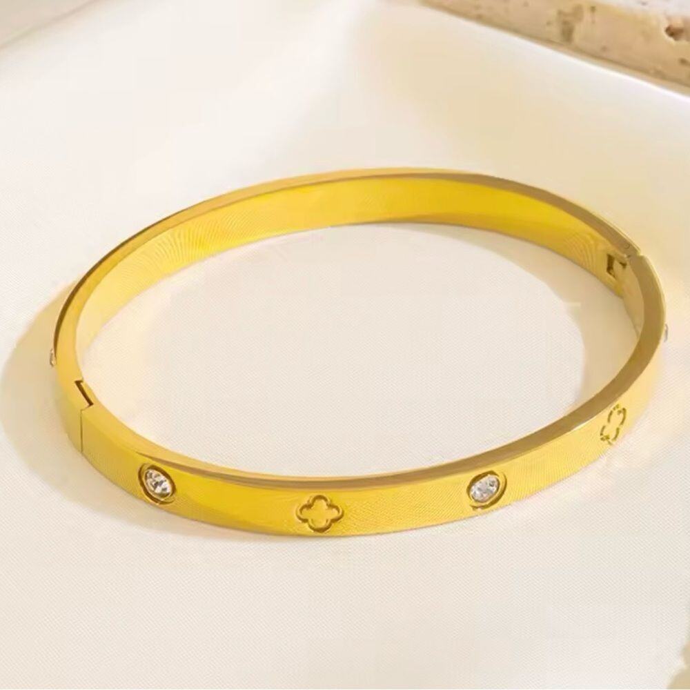 Gold Plated Bracelet with Crystal Accents - Picture 3 of 10